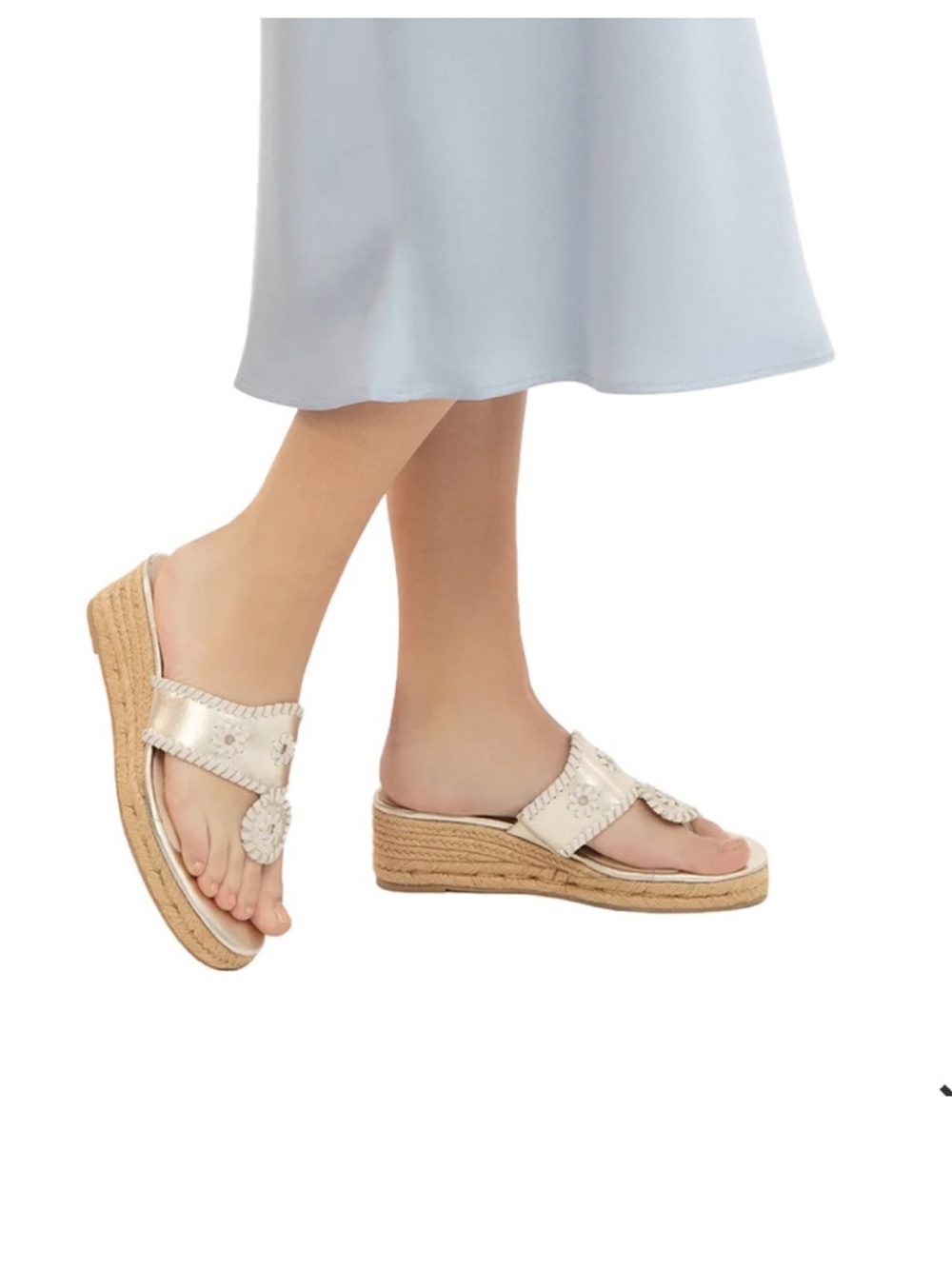 JACK ROGERS JACK ROGERS JACKS MID WEDGE- PLATINUM
